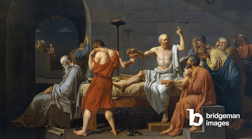 Suicide of Socrates, (1787) Jacques Louis David, (oil on canvas) / Stefano Bianchetti / Bridgeman Images